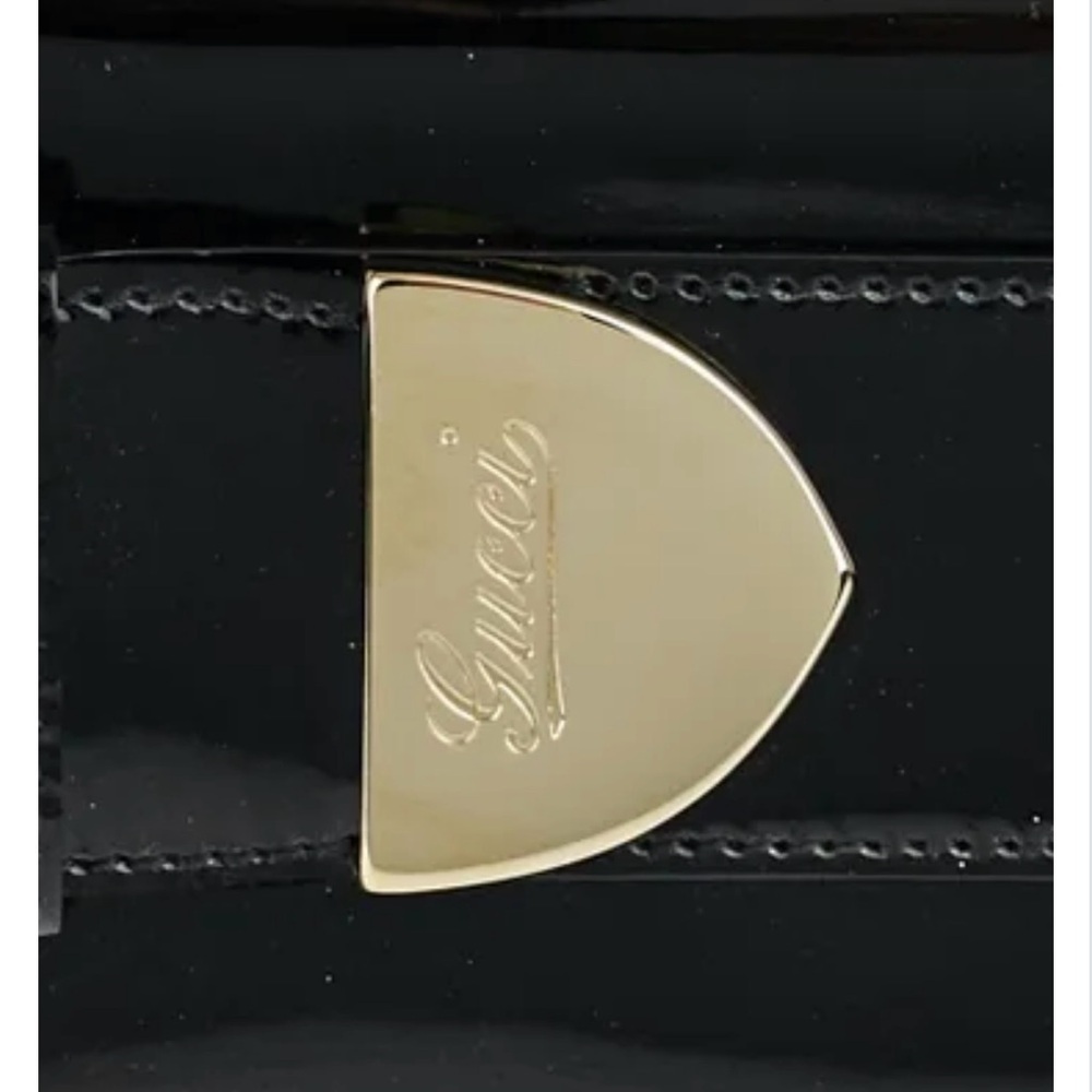 Gucci Black Patent Leather Clutch with Silver Buckle - Picture 4 of 13